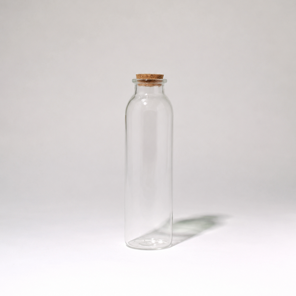 Botella de Vidrio Natural Corcho