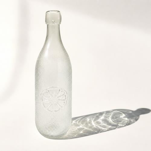 Botella De Vidrio Frosted 1L Diseño Citrus