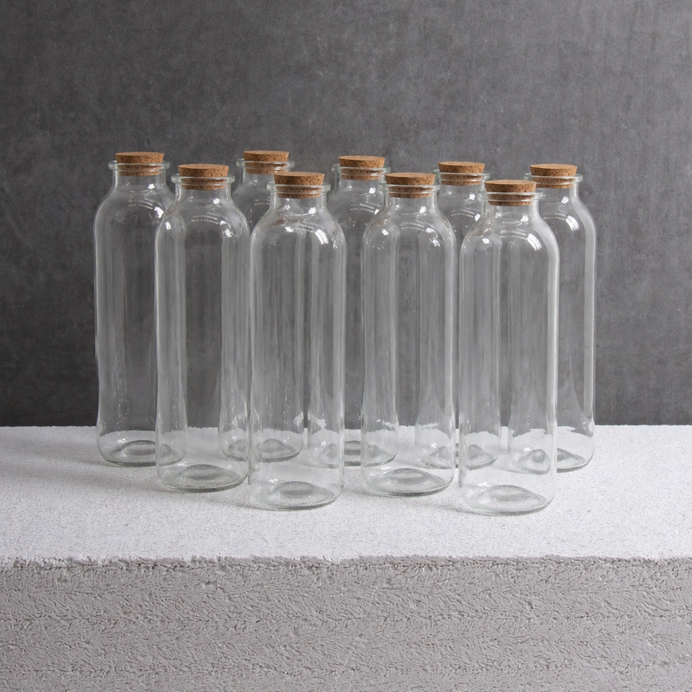 Botella de Vidrio Natural Corcho