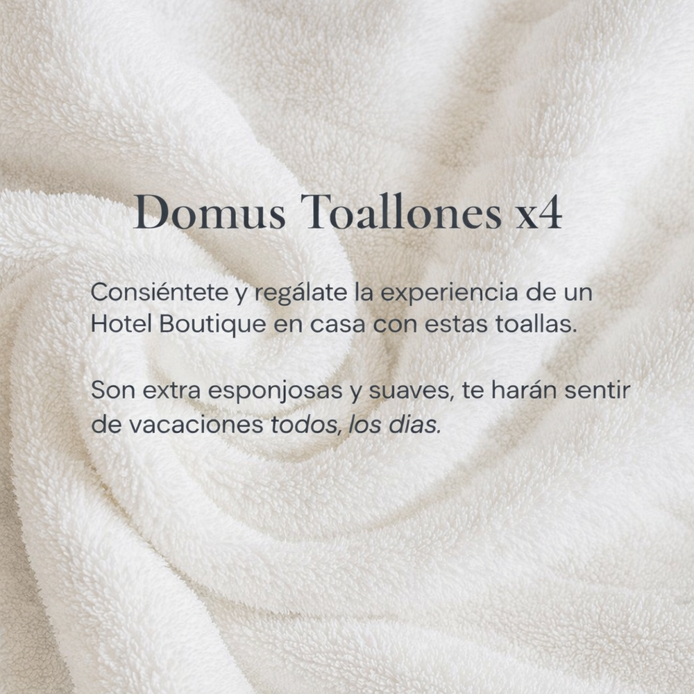 Pack x4 Toallones de Algodón | Estilo Hotelero Domus Home