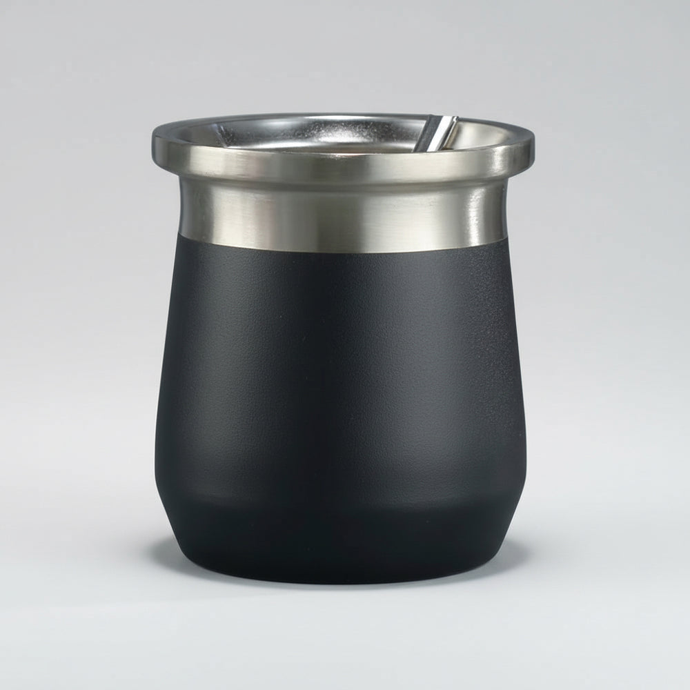 Mate De Acero Inoxidable 200 Ml Negro Lisa