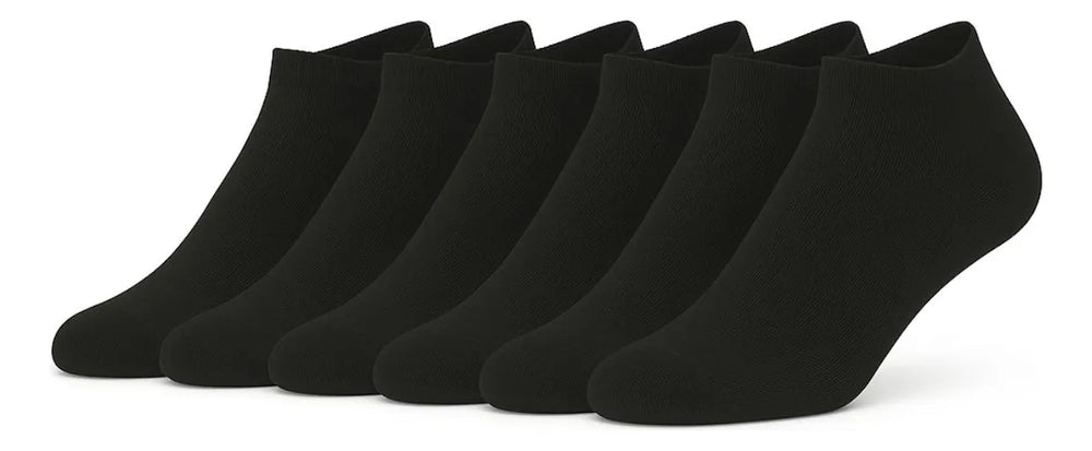 Medias Negras De Algodón Soquete X6