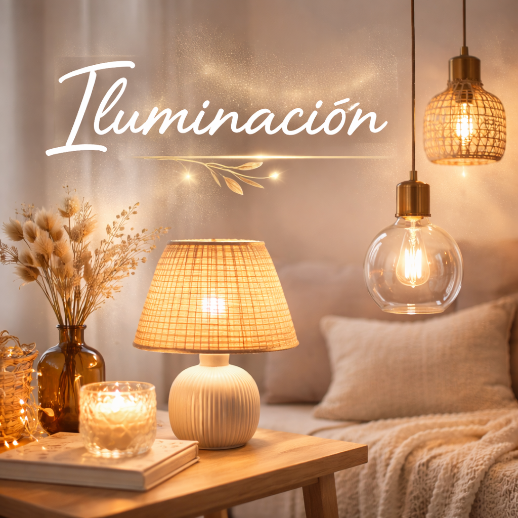 “Imagen con fondo blanco y la palabra Iluminación’ en el centro.”