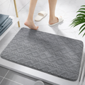 Alfombra De Baño Antideslizante Absorbente Gris Oscuro