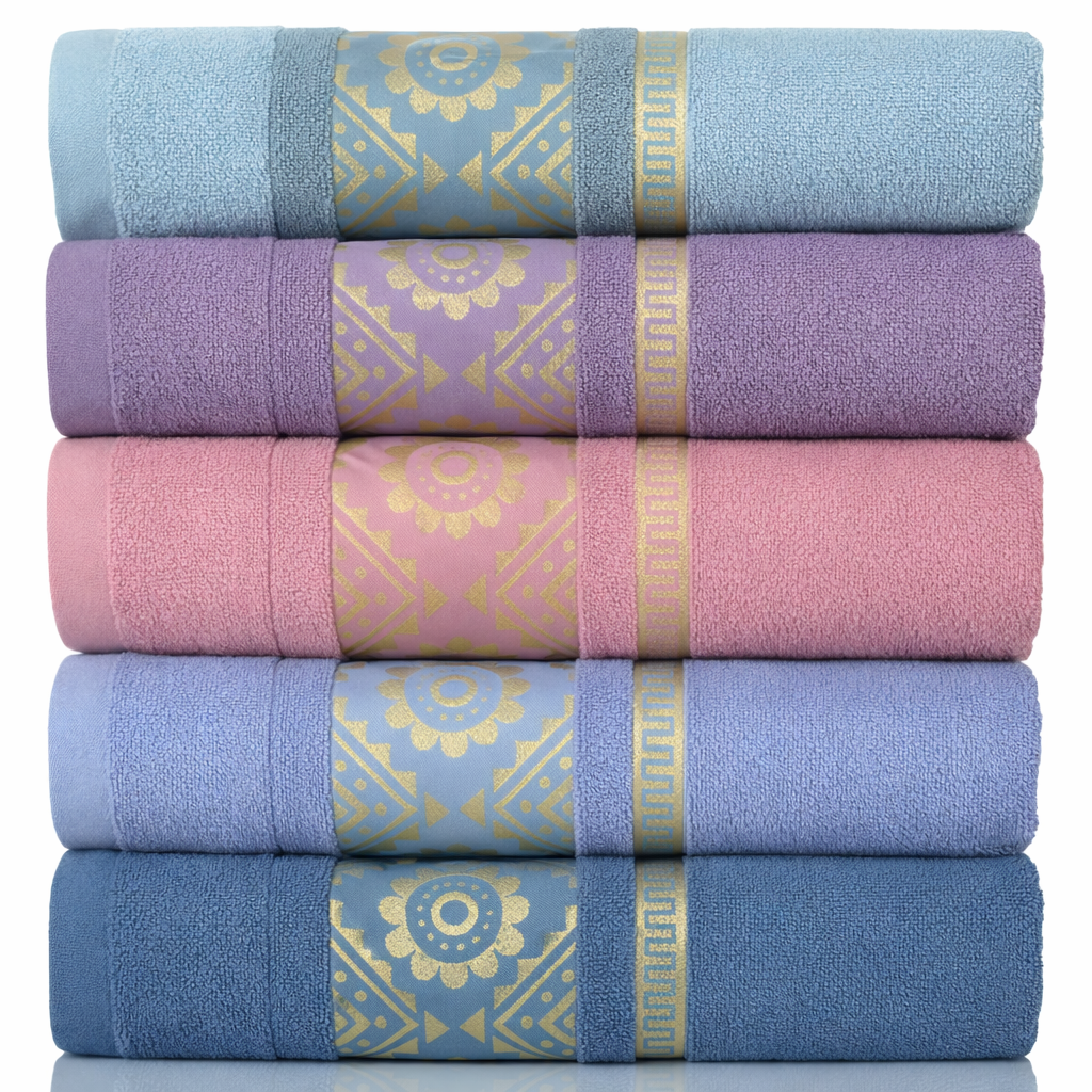 Juego De Toallas De Mano Rostro 100% Algodón Multicolor