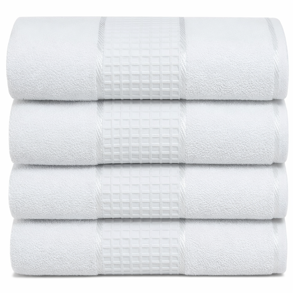 Juego Toalla De Mano Blanca Algodón 100%