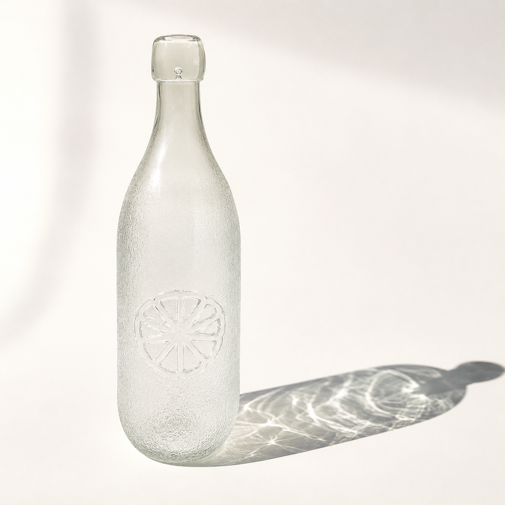 Botella De Vidrio Frosted 1L Diseño Citrus