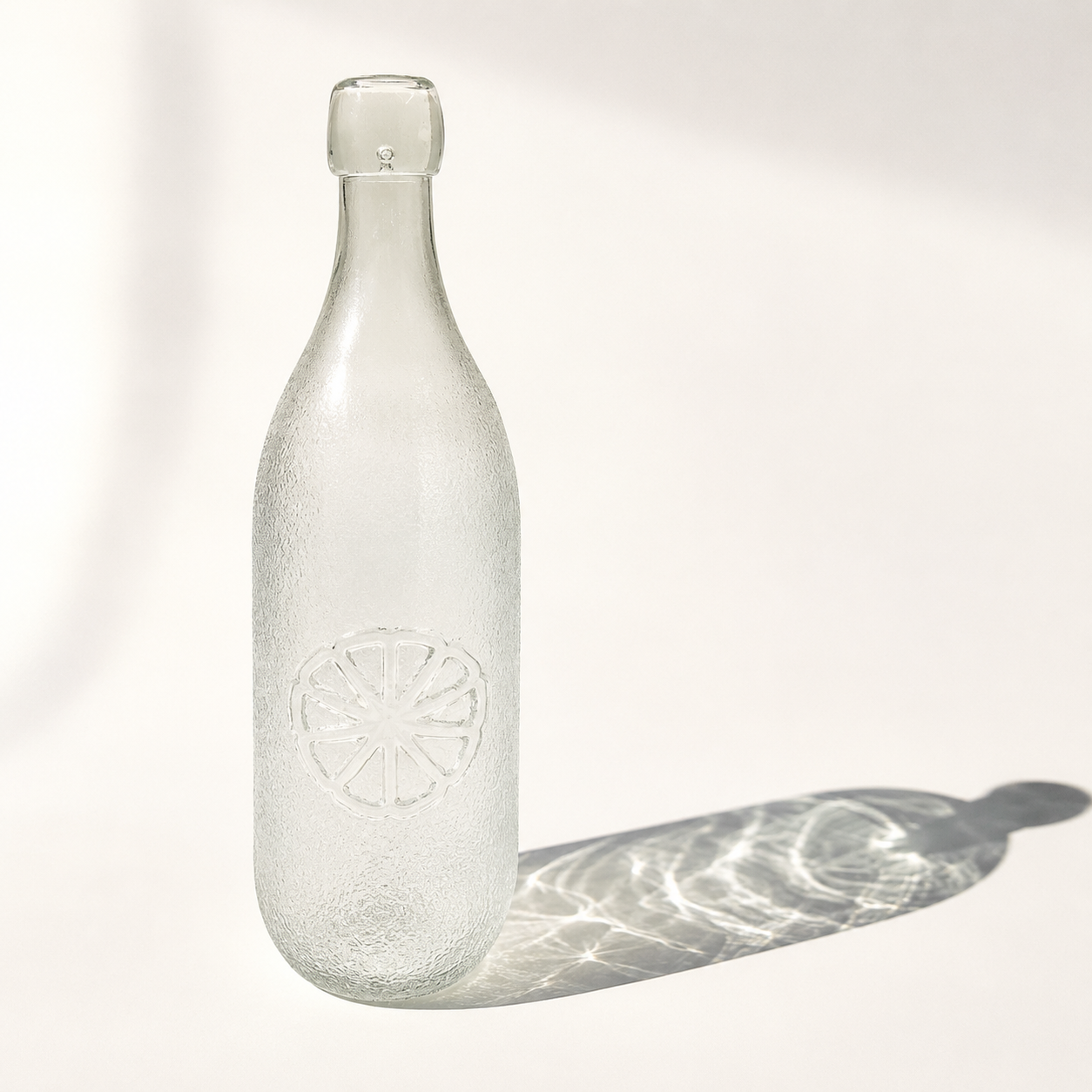 Botella De Vidrio Frosted 1L Diseño Citrus