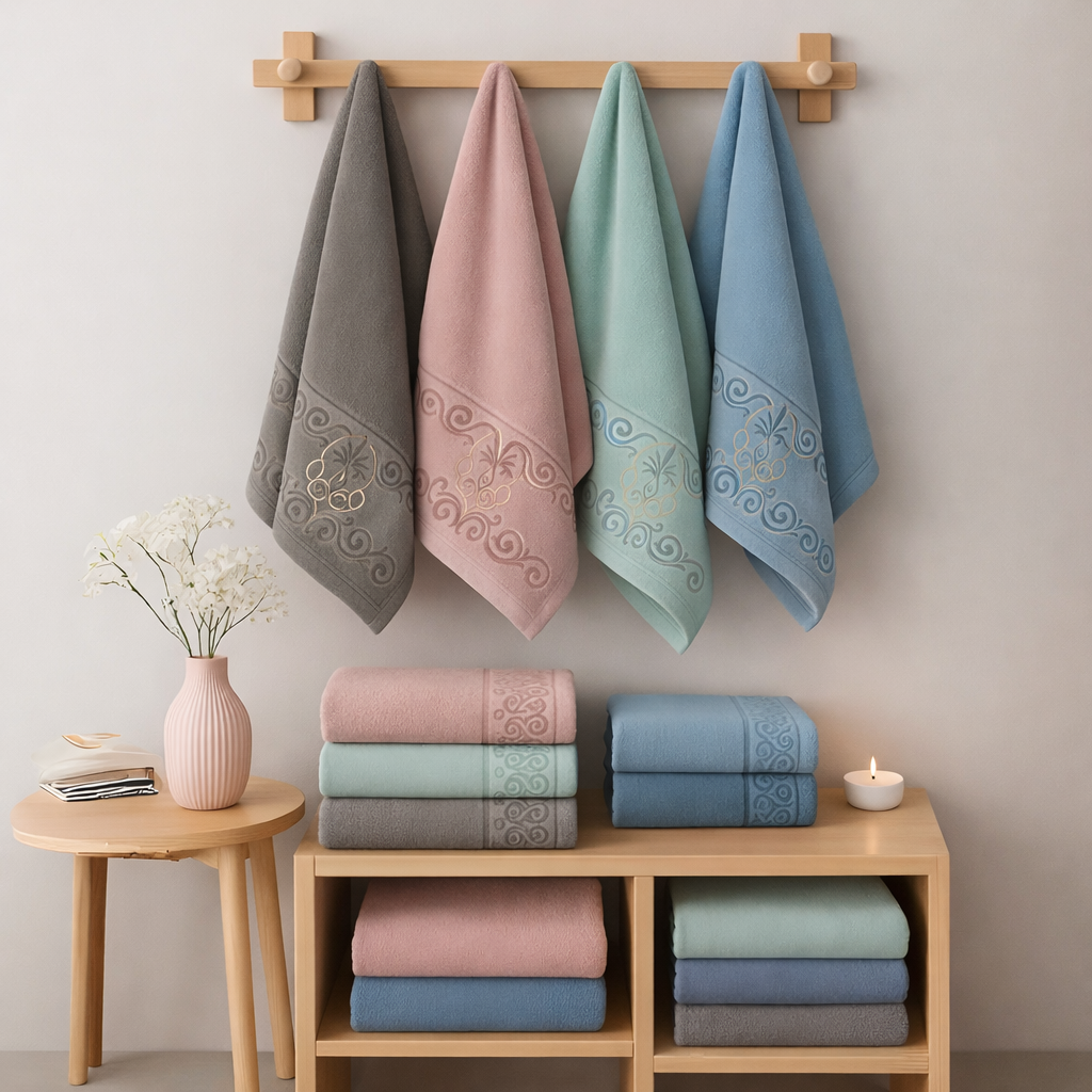 Juego De Toallas Baño Toallón 100% Algodón Multicolor