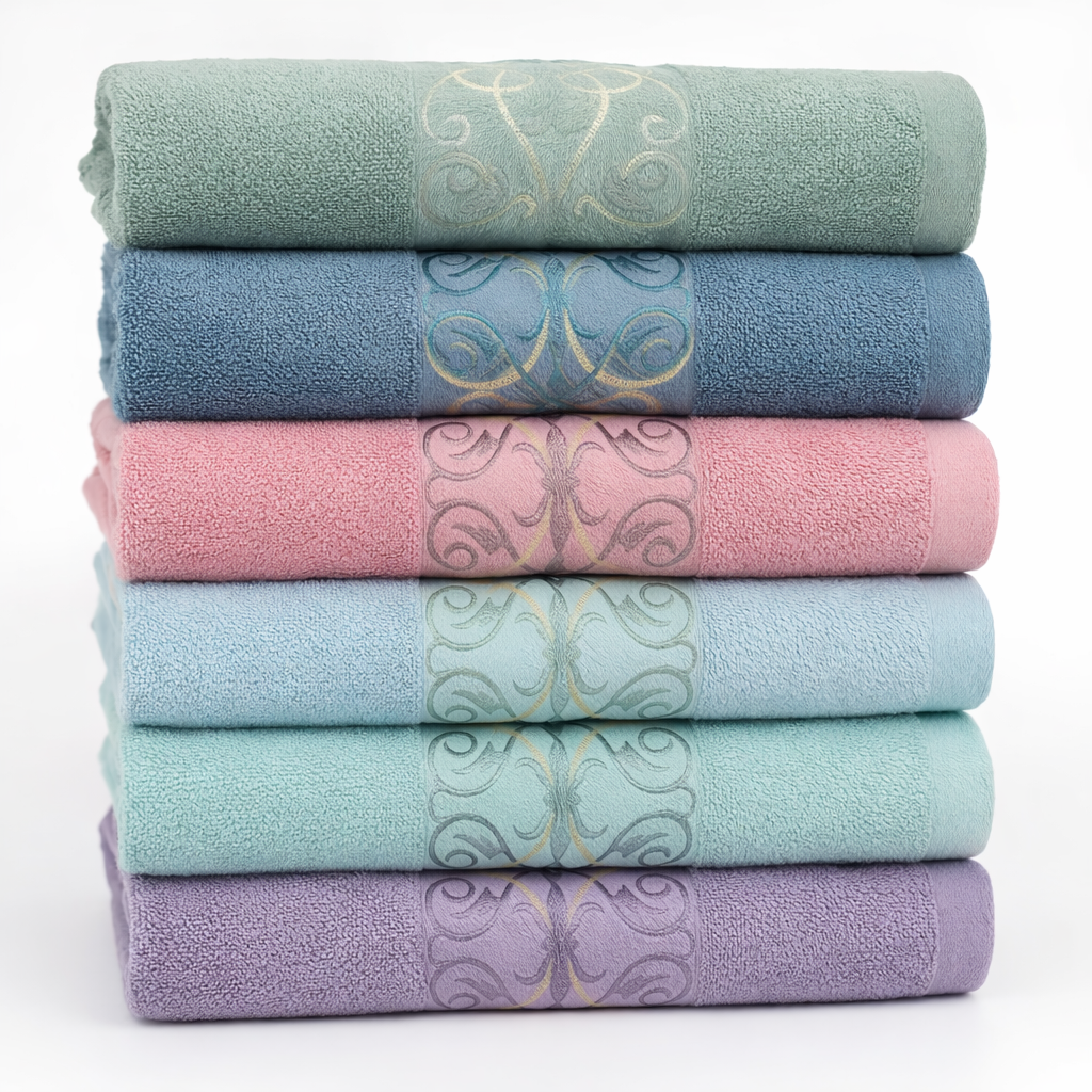 Juego De Toallas De Mano Rostro 100% Algodón Multicolor