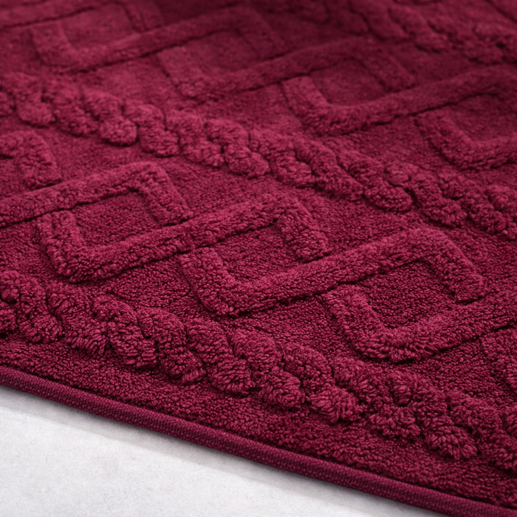 Alfombra De Baño Antideslizante Absorbente Suave Bordo