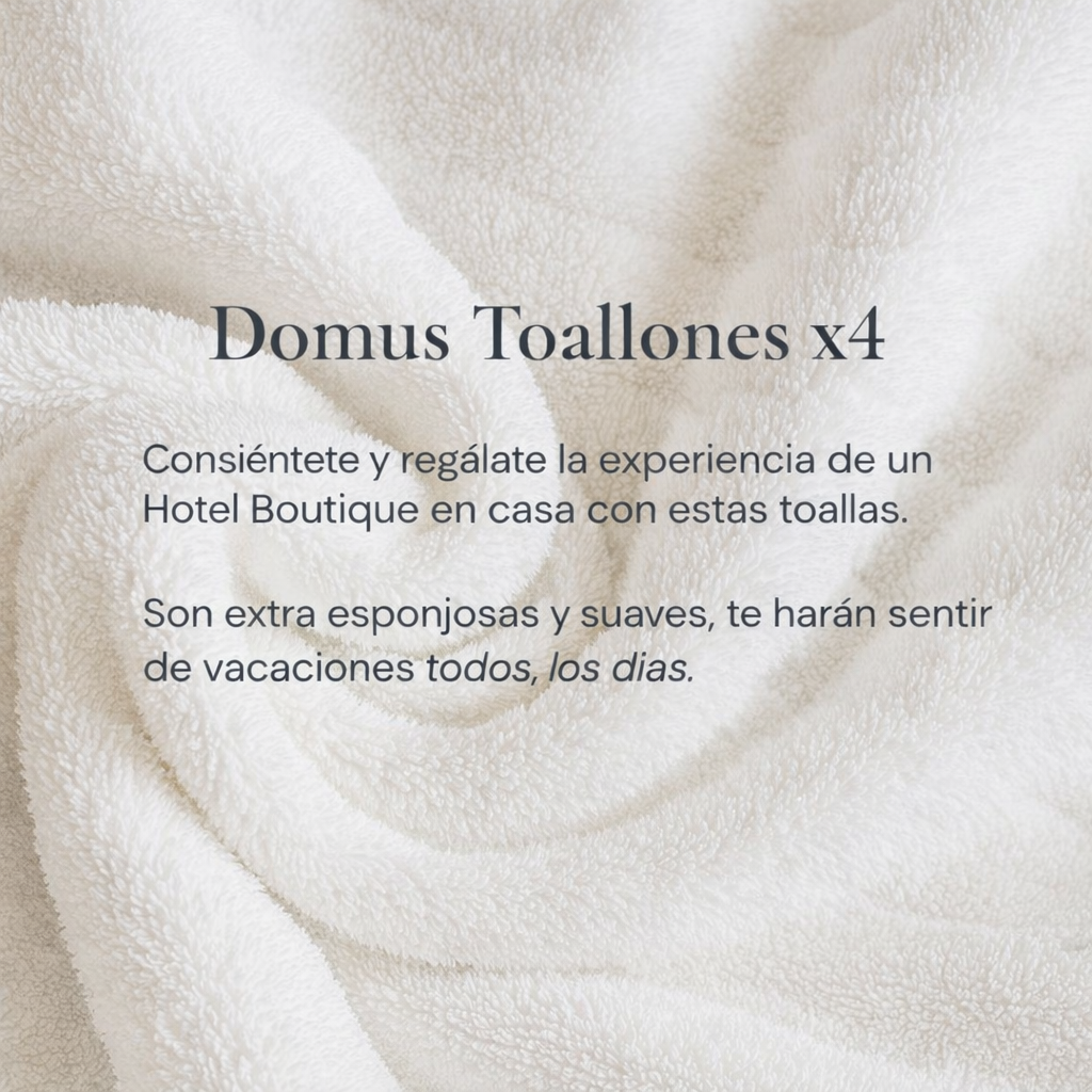 Juego x4 Toallones Blancos Hotel