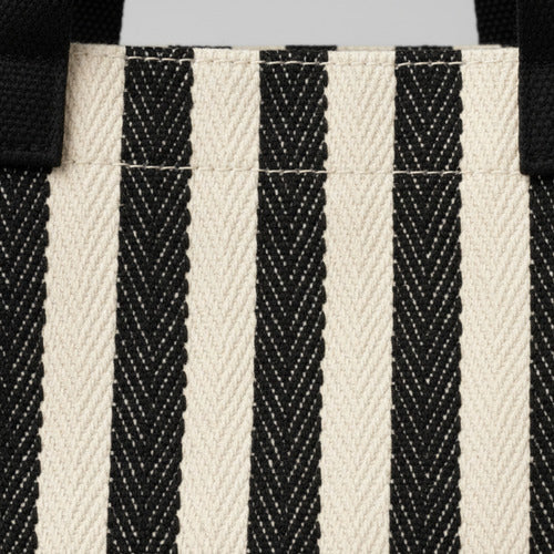 Bolso De Playa Negro Playero Cartera Verano Para Mujer Negro Rayas Plateado Negro