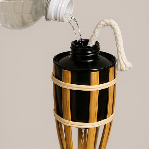 Antorcha De Bambú Anti Insectos Repele Insectos Pack X3 Marrón Claro