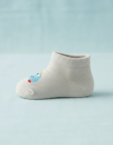 Medias Bebe Bambu Sin Costura Pack X4 Mixto Estampado 8-12