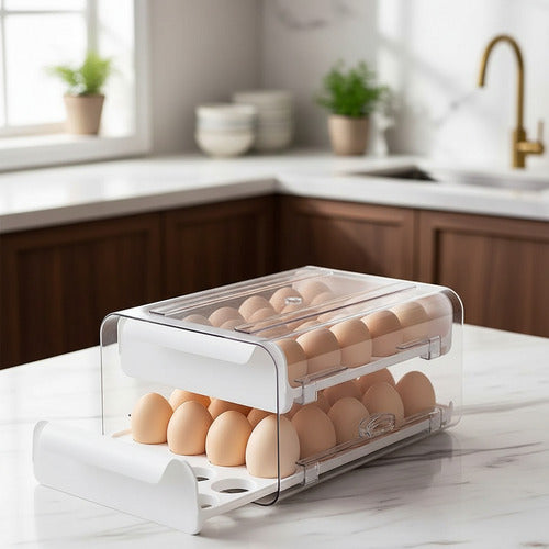 Huevera Organizadora 32 Unidades Apilables Blanco