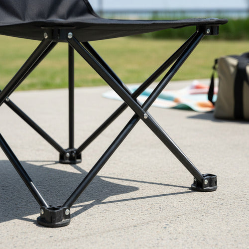 Silla De Camping Playa Verano Resistente Lona Negro