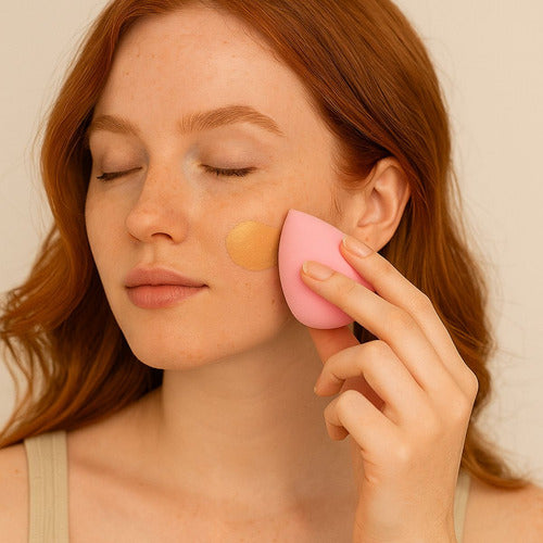 Kit Esponja De Maquillaje Blender Profesional Sin Marcas X2 Rosa Mini