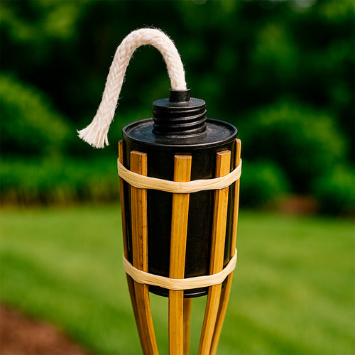 Antorcha De Bambú Anti Insectos Repele Insectos Pack X3 Marrón Claro