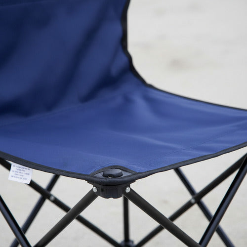 Silla De Camping Playa Verano Resistente Lona Azul