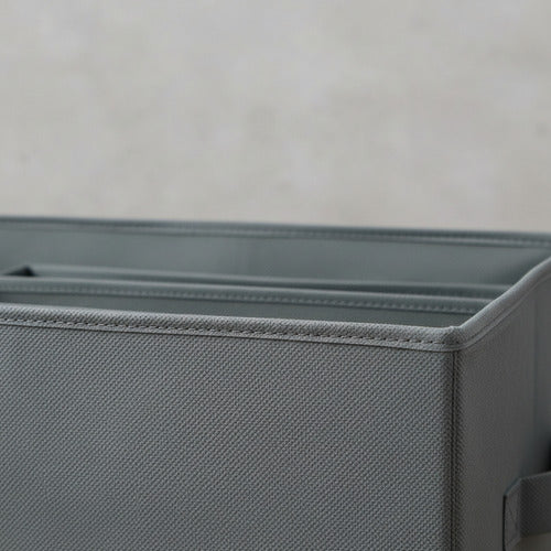 Caja Organizadora Plegable De Tela Con Separaciones Premium Gris Oscuro Lisa