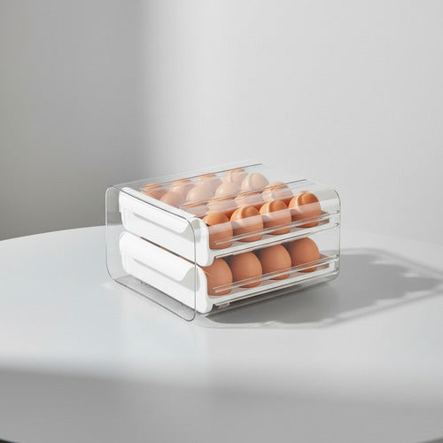 Huevera Organizadora 32 Unidades Apilables Blanco