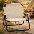 Silla De Camping Jardín Símil Madera Reforzada Beige Premium Beige