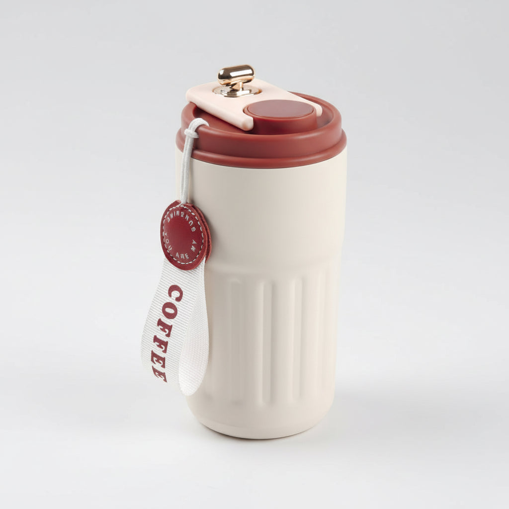 Vaso Térmico Café Agua Acero Inoxidable Frio Y Calor 460ml Bordó Liso