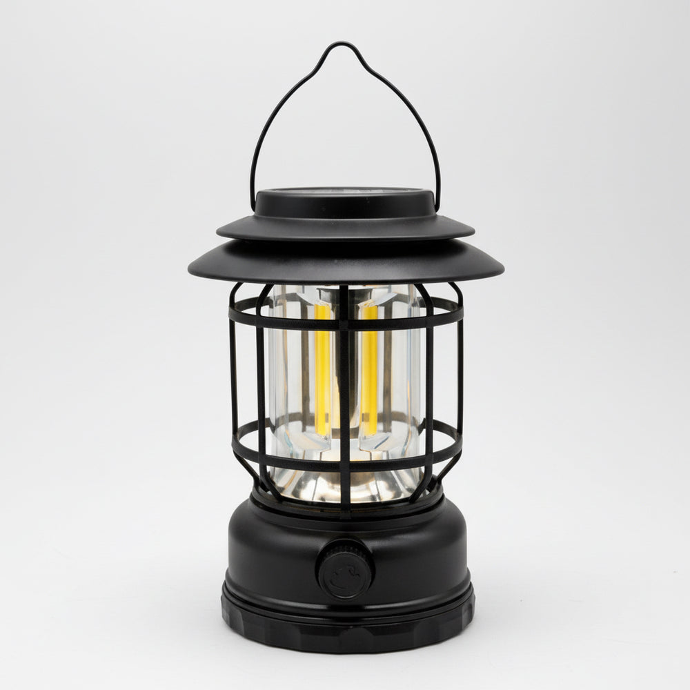 Farol Solar Recargable Camping Jardin Led Negro
