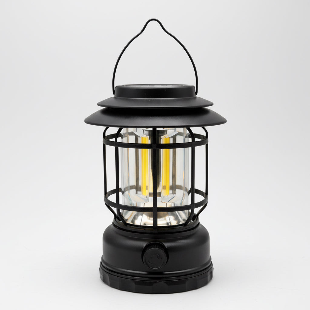 Farol Solar Recargable Camping Jardin Led Negro