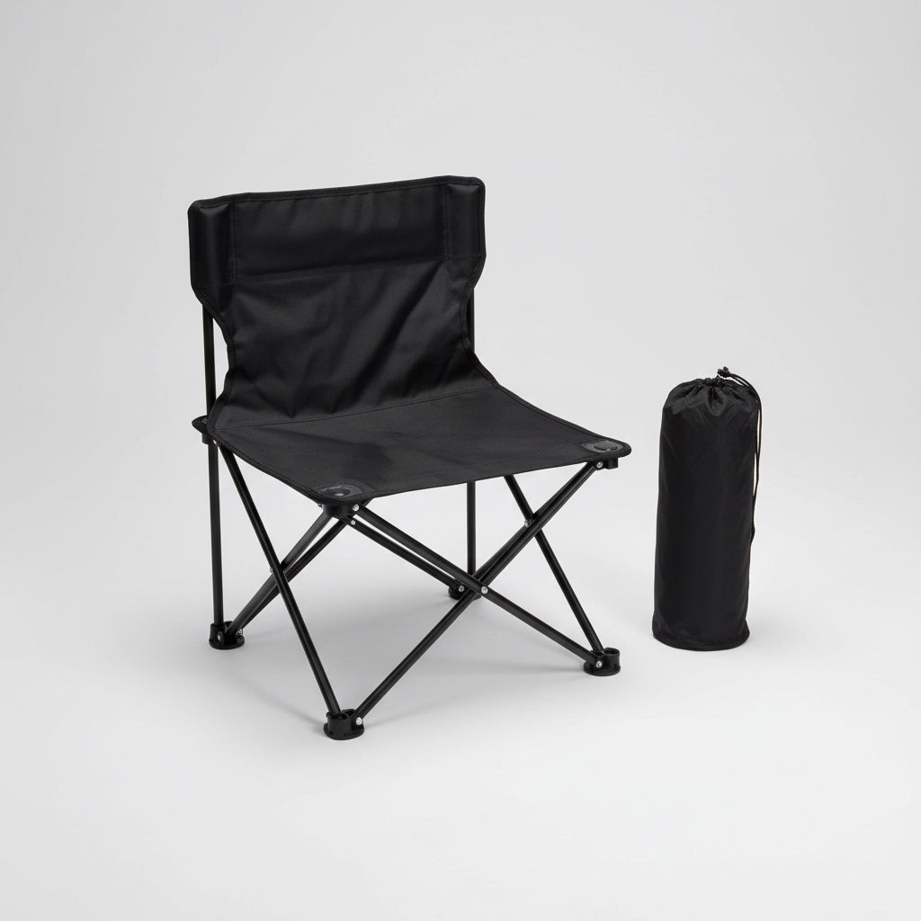 Silla De Camping Playa Verano Resistente Lona Negro