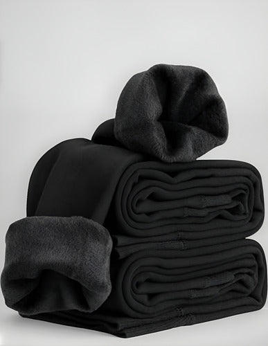 Pack Medias Térmicas Calcetines Corderito Ultra Calientes X3 Piel Y Negro Liso Unico