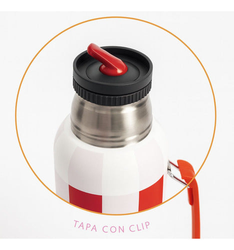 Termo Fw Acero Inoxidable Térmico 1l Colorblock Aesthetic Blanco