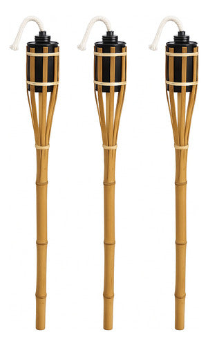 Antorcha De Bambú Anti Insectos Repele Insectos Pack X3 Marrón Claro