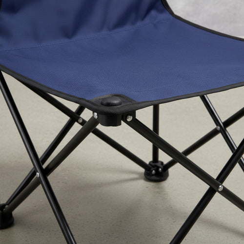 Silla De Camping Playa Verano Resistente Lona Azul