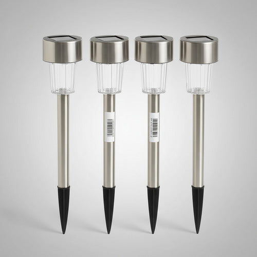 Luz Exterior Solar Estaca Luminaria De Jardín Pincho X4