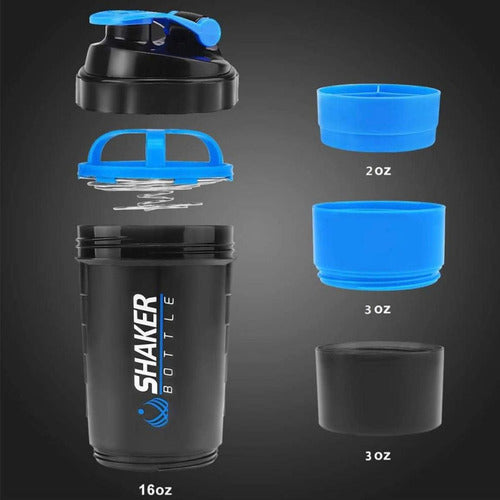 Botella De Agua Pro Gimnasio Con Mezcladora Para Proteína