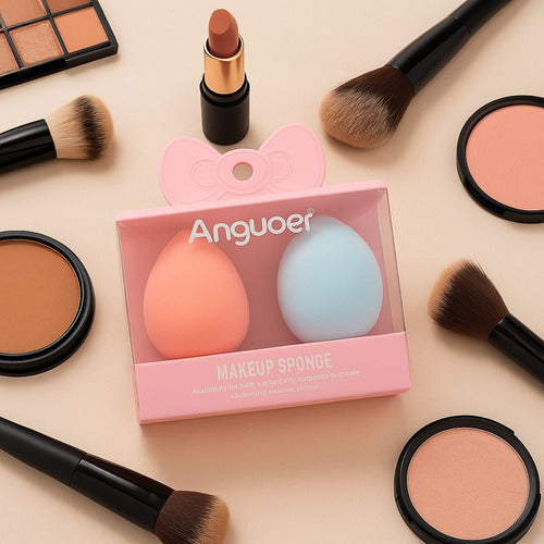 Kit Esponja De Maquillaje Blender Profesional Sin Marcas X2 Rosa Mini