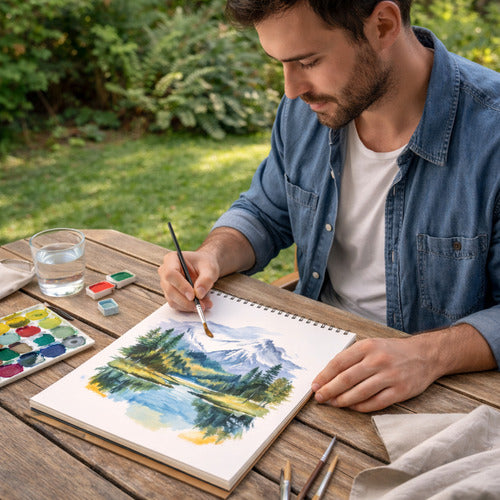 Block Dibujo A3 Acuarela 180g Calidad Premium X24 Hojas Blanco