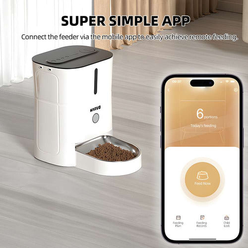 Dispensador Alimentos Mascota Perro Gato Inteligente 3l Blanco