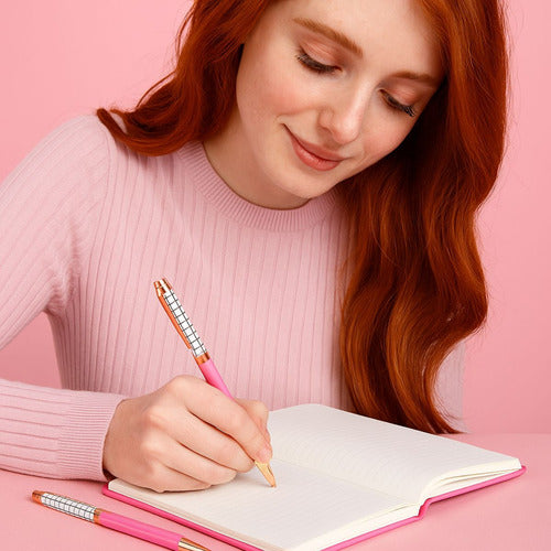 Set Bolígrafo Lapicera + Estuche Fw Classic Tinta Azul X2 Dorado Azul