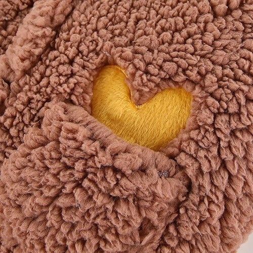 Chaleco Bebé Abrigado Corderito Suave Con Bolsillo Y Bordado Marrón Claro Lisa 3-6 Meses