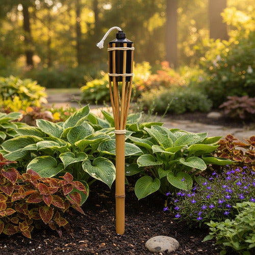 Antorcha De Bambú Anti Insectos Repele Insectos Pack X3 Marrón Claro