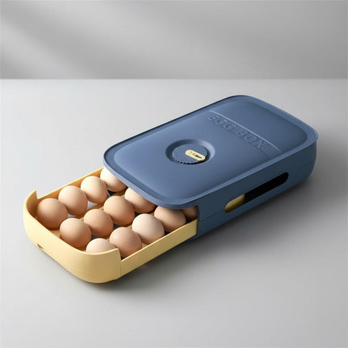 Huevera Caja Organizadora Huevos Aiplable 18 Unidades Azul Marino
