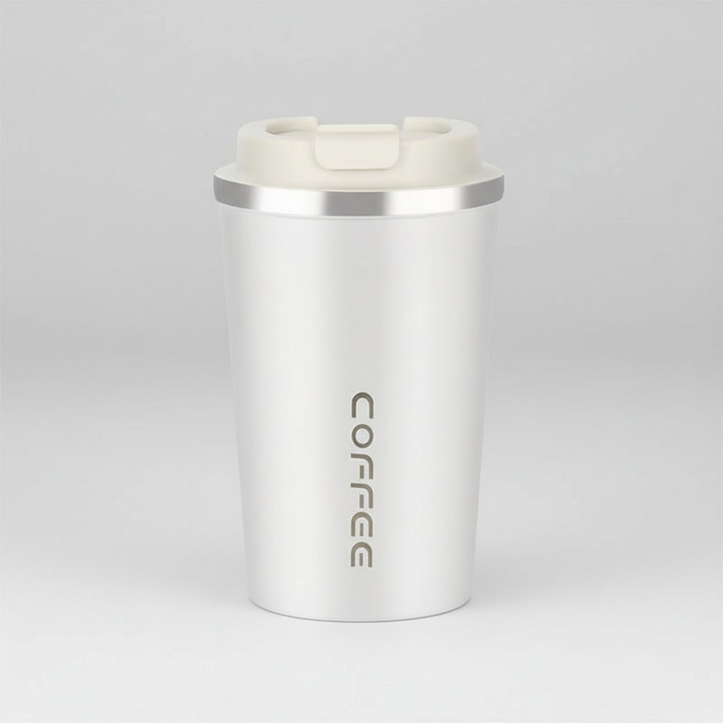 Vaso Térmico Para Café 510ml Portátil  Antiderrames Blanco