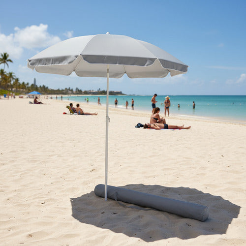 Sombrilla Playa Jardín Premium Con Filtro Uv Exterior Gris Lisa