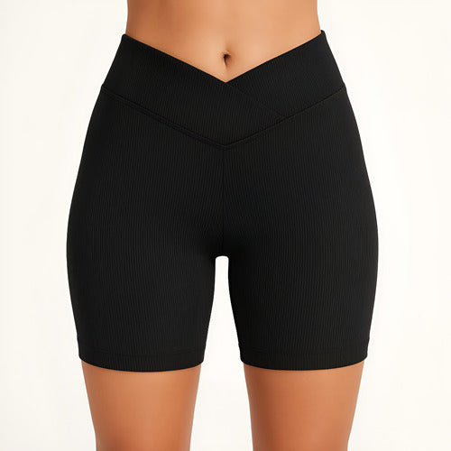 Calza Biker Deportiva Negra De Mujer Con Push Up Tela Morley Negro Lisa