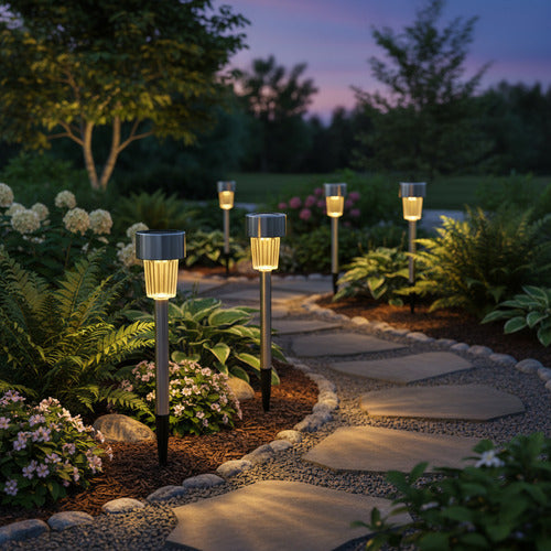 Luz Exterior Solar Estaca Luminaria De Jardín Pincho X4