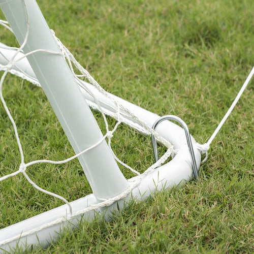 Arco De Futbol Con Red Premium Calidad Blanco