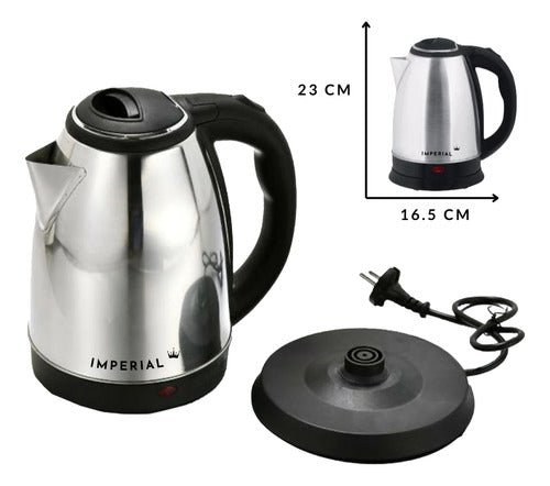 Jarra Electrica Acero Inoxidable 2 Litros Plateado